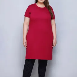 IN Love Plus Size Short Sleeves Pure Cotton Longline Lounge Tshirt-picture-30