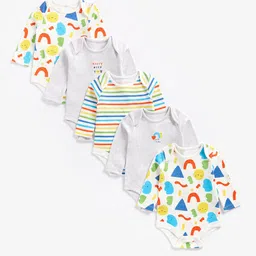 mothercare Infant Pack Of 5 Pure Cotton Bodysuits-image-3