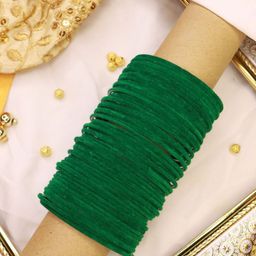 I Jewels Set Of 48 Green Velvet Solid Bangle-57
