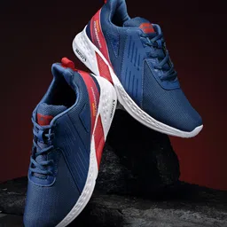 ASIAN Men Turquoise Blue & Red Sole Flex Running Shoes-36