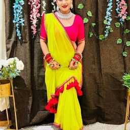 VRAGI Embroidered Pure Georgette Maheshwari Saree-picture-41