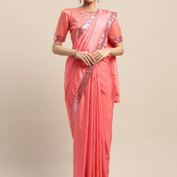 Mitera Sequinned Border Saree-43