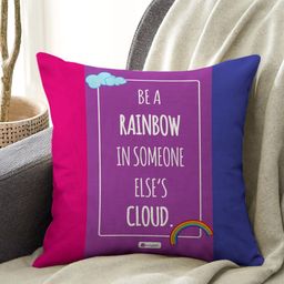 Indigifts Blue & Pink Printed Pre-Filled Cushion-52