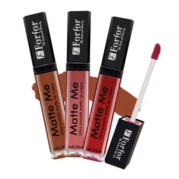 FORFOR Matte Me 3Pcs Long Lasting Liquid Matte Lipstick - Brown-Nude Peach-Angel Red-39