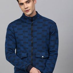 Campus Sutra Men Blue Windcheater Outdoor Bomber Jacket-image-58