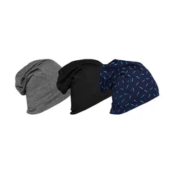 mack jonney VIMAL JONNEY Set of 3 Multi Printed Beanie caps image 1