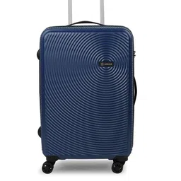 NOVEX Blue Textured Hard-Sided Large Trolley Suitcase-image-27