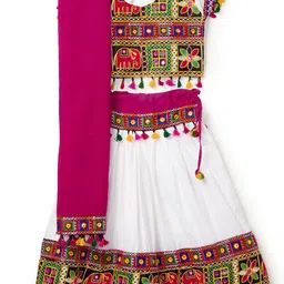 BANJARA INDIA Girls Ethnic Motifs Embroidered Ready to Wear Lehenga & Blouse With Dupatta-picture-18