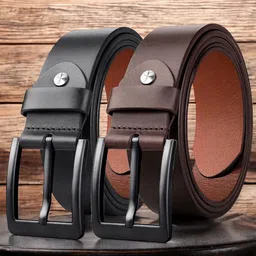 URBAN ALFAMI Men Pack Of 2 Solid Leather Belt-picture-16
