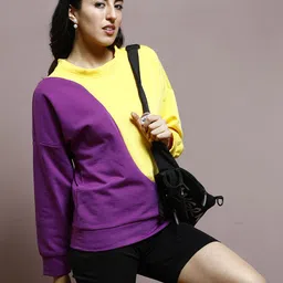 Athena Women Colourblocked Sweatshirt-image-44