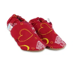 Neska Moda 6 To 12 Months Baby Boys & Girls Cotton Anti Slip Summer wear Indoor Slippers Booties (Toe to Heel Length - 12 cm, Red)-21
