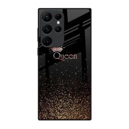 QRIOH I Am The Queen Printed Samsung Galaxy S22 Ultra Glass Back Case Mobile Accessories-image-91