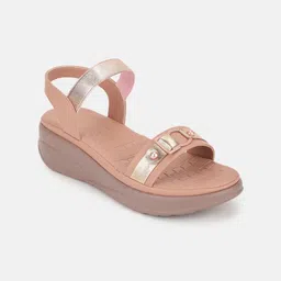 Marc Loire Women Embellished PU Wedge Sandals-image-90