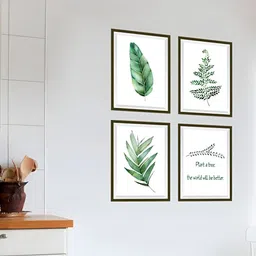 Jaamso Royals 4-Pcs White & Green Self-Adhesive & Waterproof Wall Sticker-11
