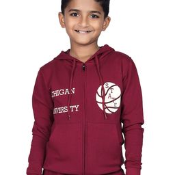 CRAZYPENGUIN ELITE Boys Typography Printed Hooded Sweatshirt-51