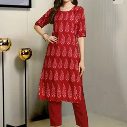 HERE&NOW Women Pack Of 2 Ethnic Motifs Printed Kurta with Trousers-picture-25
