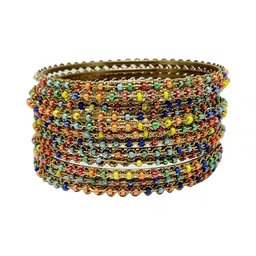 CHRISHAN Set Of 12 Gold-Plated Beaded Bangles image 1