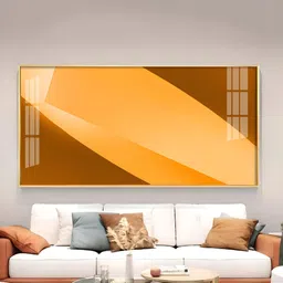 THE NEXT DECOR Orange & Gold-Toned Multi Shade Glass Finish Horizontal Wall Art-image-8