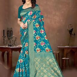 AMK FASHION Woven Design Zari Pure Silk Banarasi Saree-image-61