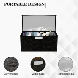 Kuber Industries Black & White Printed Storage Box Organisers With Lid image 4