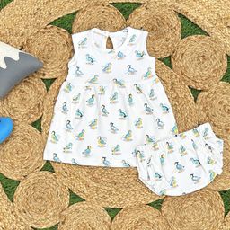 The Mom Store Girls Printed Fit and Flare with Bloomer Dress-43