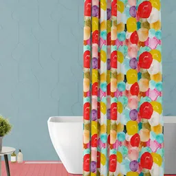 ArtzFolio Red & White Printed Waterproof Shower Curtain-8