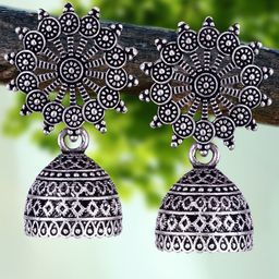 DIVASTRI Peacock Shaped Jhumkas Earrings-image-54