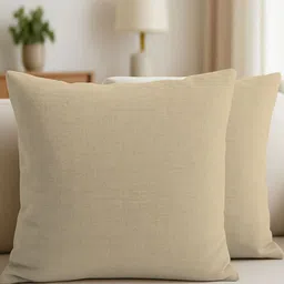 CASABLEU Brown 2 Pieces Square Cushion Covers-picture-26