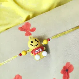 ANIKAS CREATION Kids Artificial Beaded Smiley Charm Thread Rakhi-17