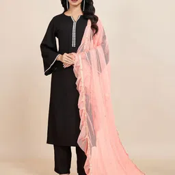 House of Pataudi Embellished Frill-Detail Dupatta image 2