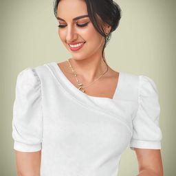 Dream Beauty Fashion Women Solid V Neck Puff Sleeve Top-picture-33