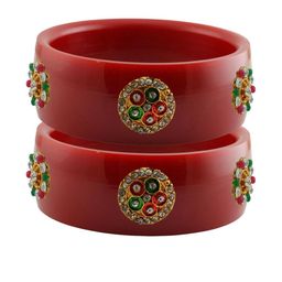Vidhya Kangan Red Plastic Bangles-image-51