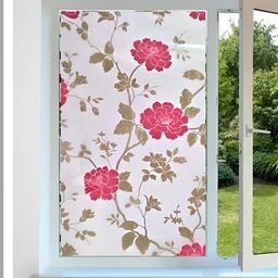 INDIAN ROYALS Pink & Off White Window Printed Self-Adhesive & Durable Window Sticker-19