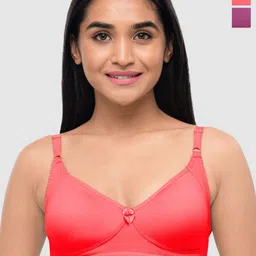 Lovable Contours Pack Of 2 Women Full Coverage Lightly Padded Seamless Cotton T-shirt Bra-2
