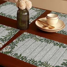 PRAKARTIK Set Of 5 Green & Grey Printed Table Linen Sets image 4