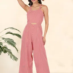 angloindu Striped Basic Jumpsuit-image-64