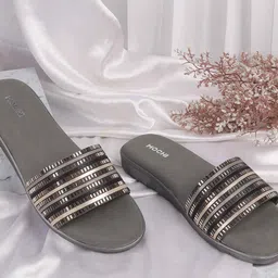 Mochi Women Ethnic Open Toe Flats-39