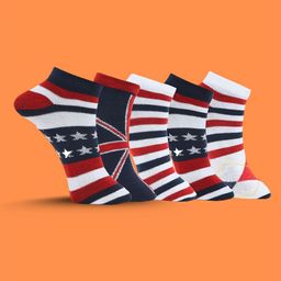 MJE Men Pack Of 5 Patterned Ankle Length Socks-image-86