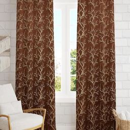 Banchmark Home Furnishings Brown & Beige Set of 2 Floral Room Darkening Door Curtain-image-76