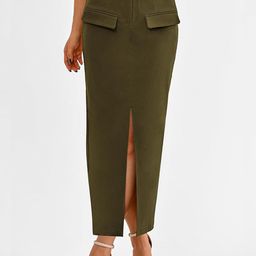 Outzidr Front Pocket Straight Maxi Skirt-picture-55
