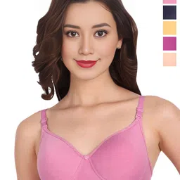 Liigne Pack Of 5 Solid Full Coverage Lightly Padded Everyday Bra-image-87