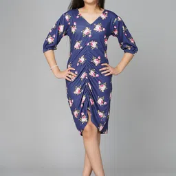 White World Floral Print A-Line Dress-picture-13
