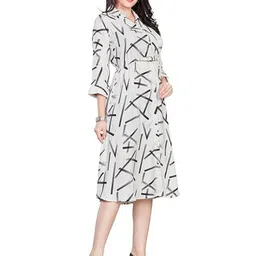 Nioni Women Self Design Printed Fit-Flare Dress-image-58