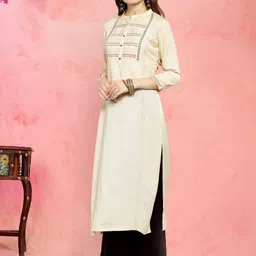 Anouk Rustic Geometric Yoke Design Thread Work Kurta With Palazzos image 2
