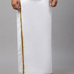 Ramraj Men Solid Adjustable Dhoti with Border-11