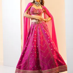 Rashika Sharma Embroidered Mirror Work Made to Measure Lehenga & Blouse With Dupatta-9
