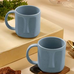 Arrabi Blue Handcrafted Solid Stoneware Matte Mugs Set of Cups and Mugs-18