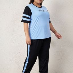 AUSTIVO Printed Round Neck Top With Trousers Co-Ords Set-6