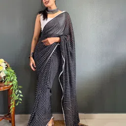 Moda Rapido Striped Pure Georgette Saree-31