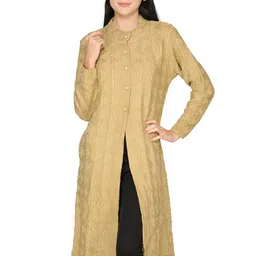 HAUTEMODA Women Cable Knit Woollen Cardigan-image-77